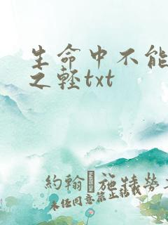 生命中不能承受之轻txt