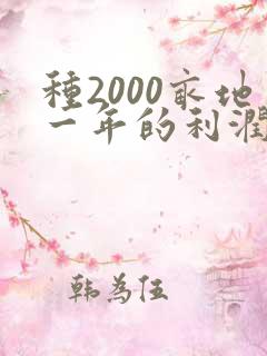 种2000亩地一年的利润