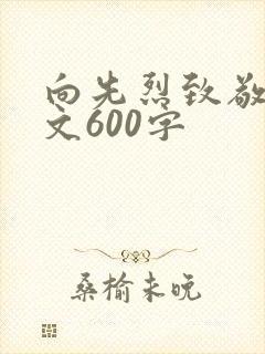 向先烈致敬的作文600字