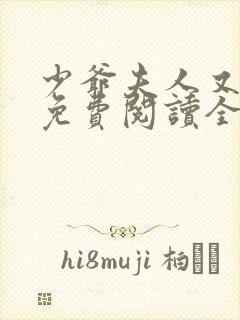 少爷夫人又跑了免费阅读全文