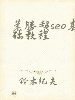 叶胜超seo基础教程
