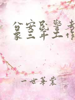 公安民警考察对象三年工作总结