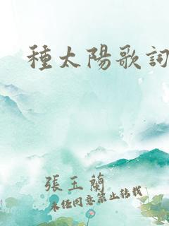 种太阳歌词