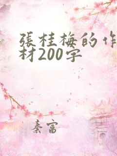 张桂梅的作文素材200字