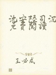 沈安陆司沉小说免费阅读