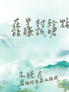 在农村干点什么能赚钱呢