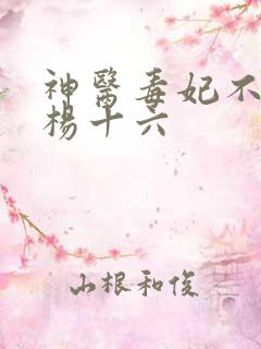 神医毒妃不好惹杨十六