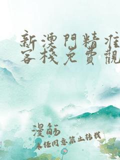 新澳门精准龙门客栈免费观看