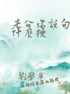 老公你说句话啊什么梗