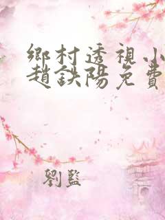 乡村透视小神医赵铁阳免费阅读下载