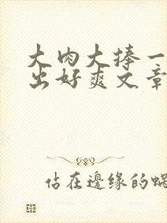 大肉大捧一进一出好爽文章