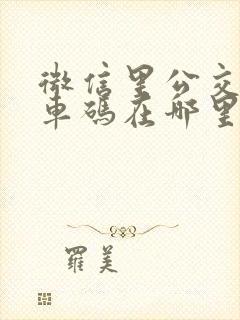 微信里公交车乘车码在哪里
