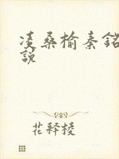 凌桑榆秦铭畅小说