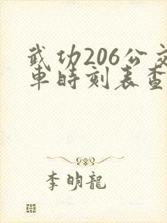 武功206公交车时刻表查询