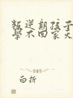 叛逆期孩子不上学不回家天天混社会怎么办