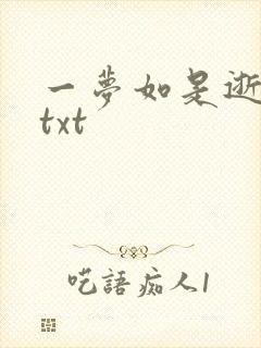 一梦如是逝水长txt