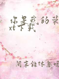 你是我的荣耀txt下载