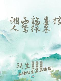 湘西诡事棺山道人惊探墓
