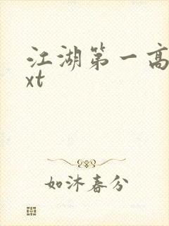 江湖第一高手txt