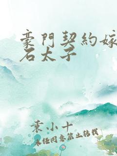 豪门契约嫁给钻石太子