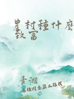 农村种什么挣钱 致富