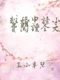 离婚申请小说免费阅读全文无弹窗