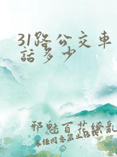 31路公交车电话多少
