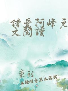 错爱阿峰免费全文阅读