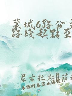 蒙城6路公交车路线起点至终点