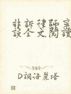 非诉律师宁韵小说全文阅读笔趣阁