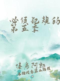 必须犯规的游戏第五季