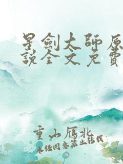 星剑大师原著小说全文免费阅读