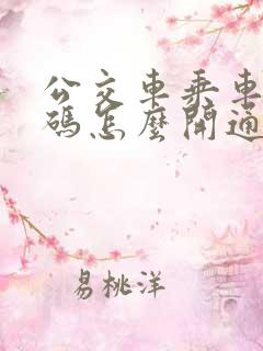 公交车乘车付款码怎么开通