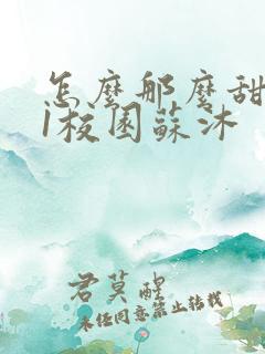 怎么那么甜1v1校园苏沐