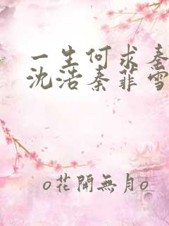 一生何求秦菲雪沈浩秦菲雪全文免费