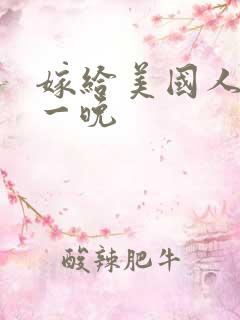 嫁给美国人的第一晚