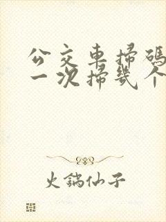 公交车扫码可以一次扫几个人吗
