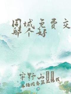同城免费交友网哪个好