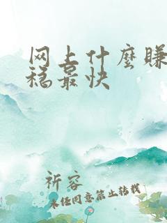 网上什么赚钱最稳最快