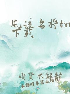 风流名将txt下载