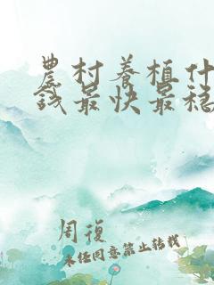 农村养植什么赚钱最快最稳