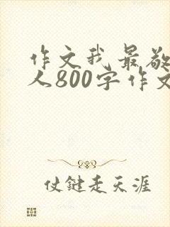 作文我最敬佩的人800字作文