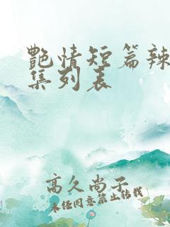 艳情短篇辣文合集列表