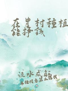 在农村种植什么能挣钱