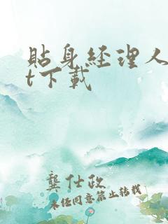 贴身经理人txt下载