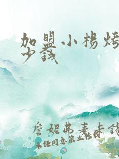 加盟小杨烤肉多少钱