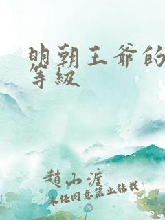 明朝王爷的妻妾等级