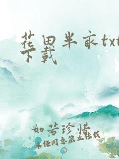 花田半亩txt下载