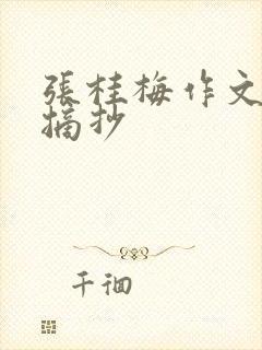 张桂梅作文素材摘抄