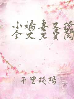 小娇妻又撩又甜全文免费阅读